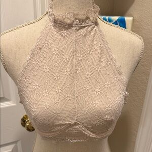 Lace Halter Bralette in Light Ivory
